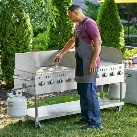 BACKYARD PRO LPG72 72in Stainless Steel Liquid Propane Outdoor Grill with Wind Guard 554LPG72WGKIT